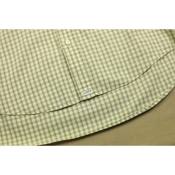 VTG J Crew Mens Sz S Long Sleeve Button Down Cotton Shirt Plaid Hong Kong EUC - Picture 7 of 9